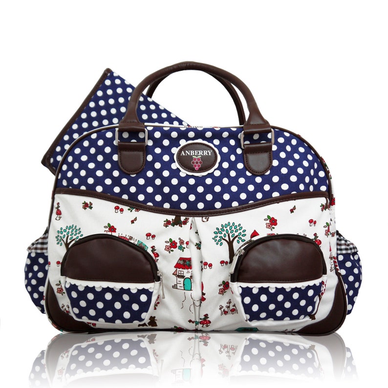 Anberry diaper bag Little Red Riding Hood dotted, Blue image 1