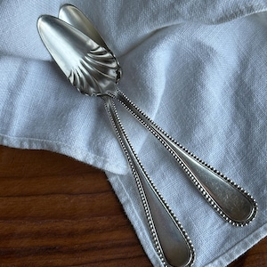 Set of 2 Antique Silverplate Orange Spoons, Victorian Fruit Spoons