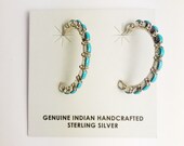 Native American Zuni Handmade Sterling Silver Sleeping Beauty Earrings