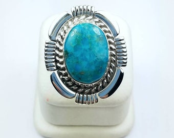 Native American Navajo handmade Sterling Silver Turquoise ring
