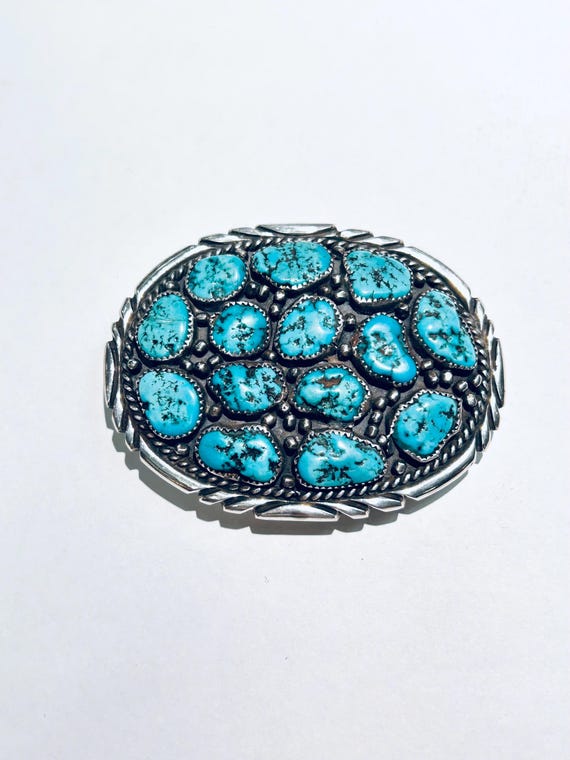 Native American Navajo Handmade Sterling Silver Turquoise  display picture 1