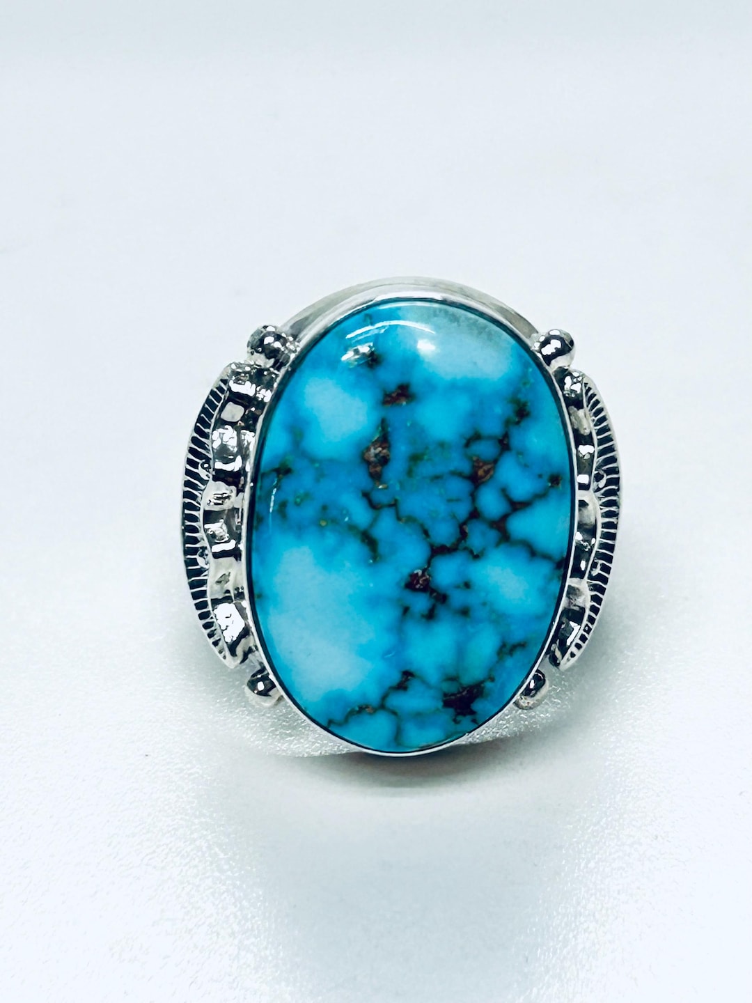 Native American Navajo Handmade Sterling Silver Turquoise Stone Ring - Etsy