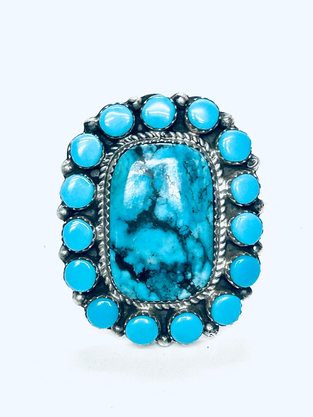 Native American Navajo Handmade Sterling Silver Turquoise Stone Ring - Etsy