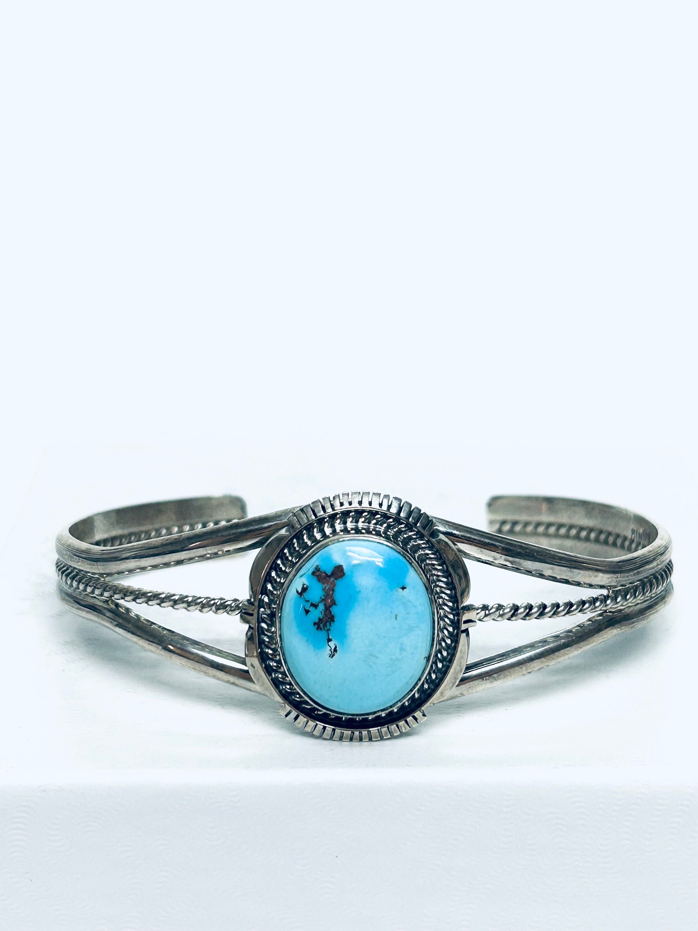One Of The Earliest Heart Sterling Silver Vintage Native American Navajo #8 Turquoise Bracelet One Of The Earliest Heart Sterling Silver Vintage Native American Navajo #8 Turquoise Bracelet