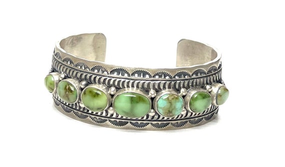 Exceptional Native American Navajo #8 Turquoise Mine Sterling Silver Ring Signed J. Tsosie Exceptional Native American Navajo #8 Turquoise Mine Sterling Silver Ring Signed J. Tsosie