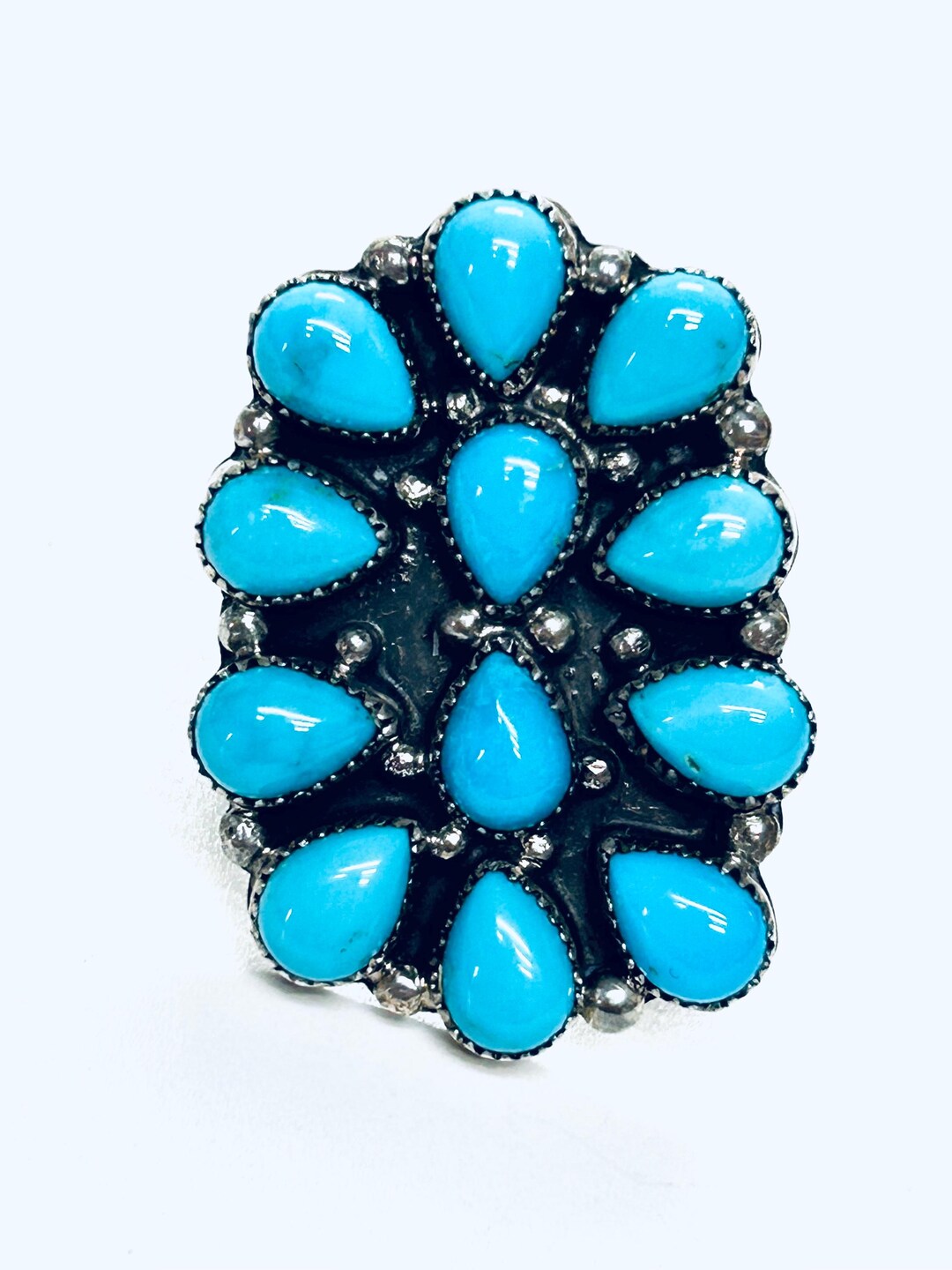 Native American Navajo Handmade Sterling Silver Turquoise Stone Ring - Etsy