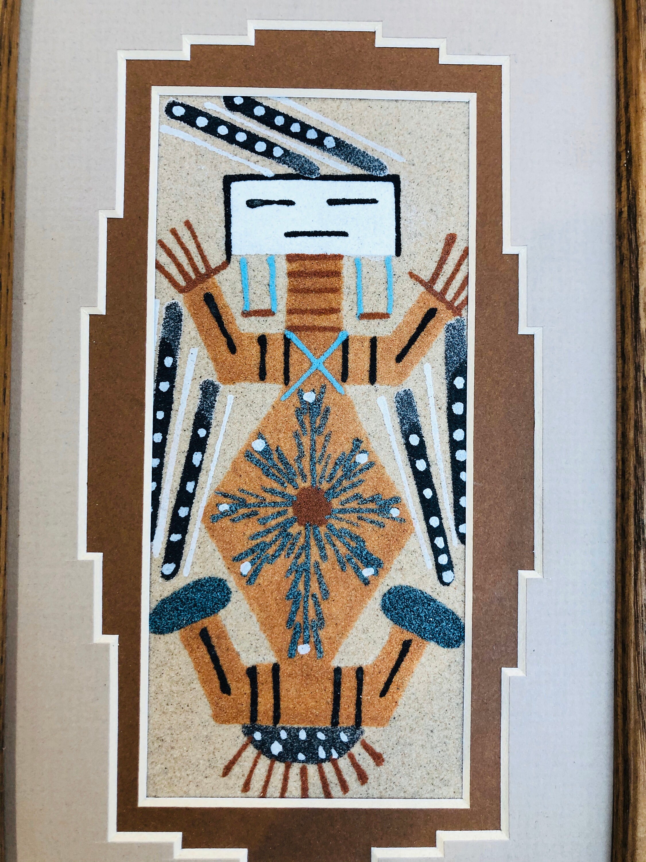 Navajo Handmade Beautiful Sand Painting Artwork. YES, it's all real sand.