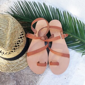 Handmade leather sandals, Kallipous sandals, Greek sandals, Leather sandals, flat sandals, ancient Greek sandal