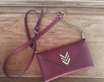 Leather cross-body bag, handmade leather women bag, bordeaux bag, cow leather bag