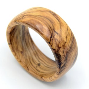 Wide bracelet in Corsican olive wood, hand turned artisanal product