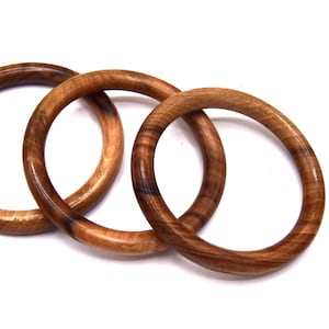 x1 Hand-turned Corsican walnut wood bangle bracelet - Handcrafted in France