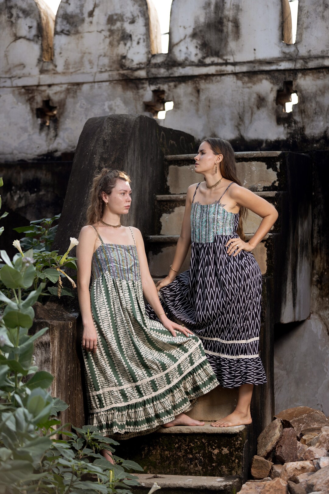 Ethnic Print Stitching Women'S Dress