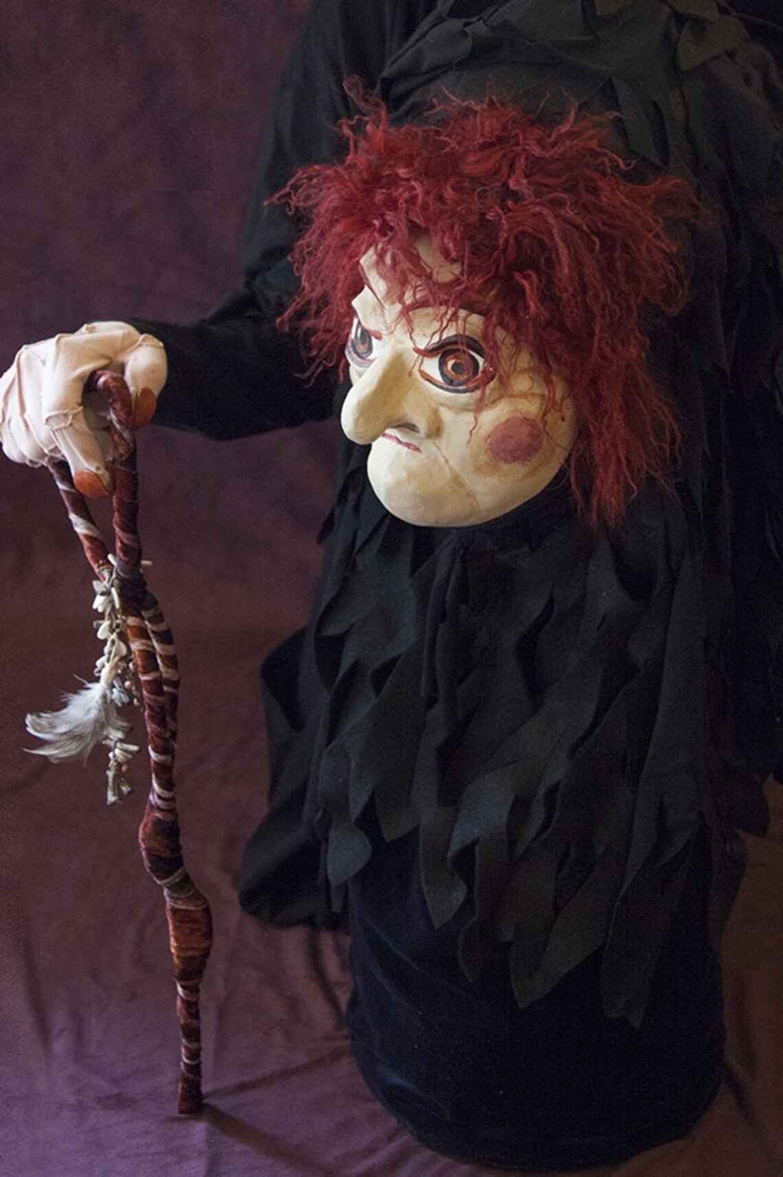 Wicked Witch Puppet Handmade OOAK Puppet FREE SHIPPING Folk Etsy