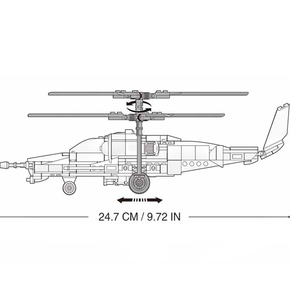 330 Pieces Military Air Force KA50 Armed Helicopter Fighter Etsy