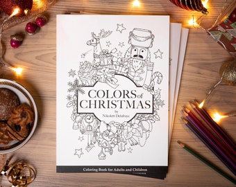 Coloring Book for Adults, Kids coloring book, 32 Illustrations Printed High Quality Paper Hard Copy | Color of christmas