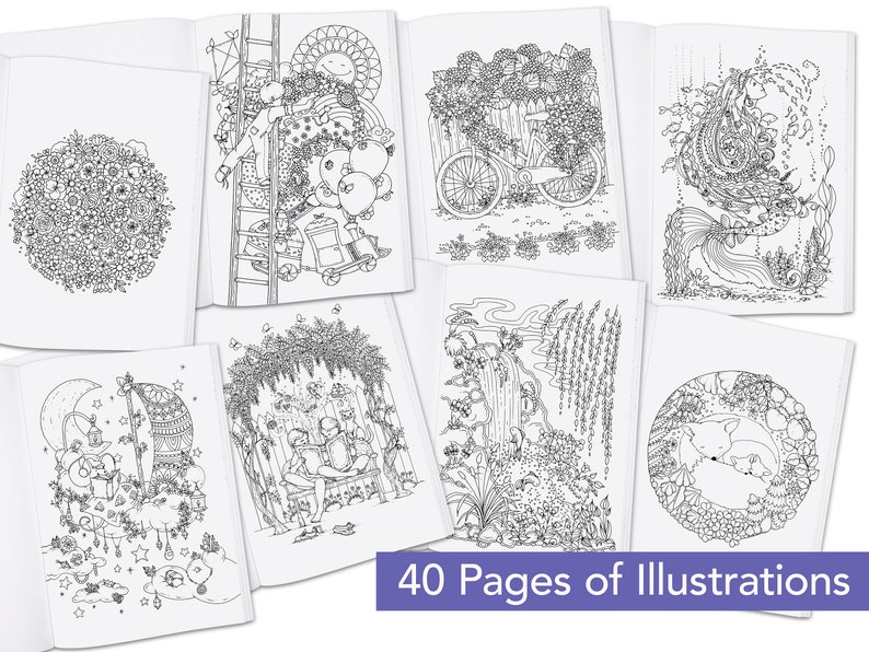 Adults Coloring Book 40 Illustrations - Il 794xN.4087625145 Ja26