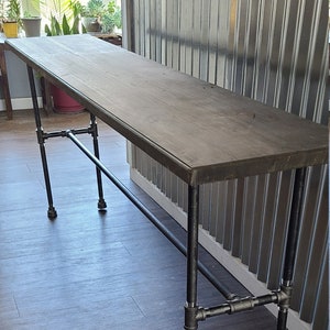 Industrial Wooden and Pipe Sofa Table Bench