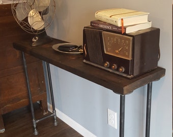 Pipe Entryway Table, Narrow console table, Buffet Table, Reclaimed Wood Table, Accent Table, Long Sofa Table, Entry Hall Table,