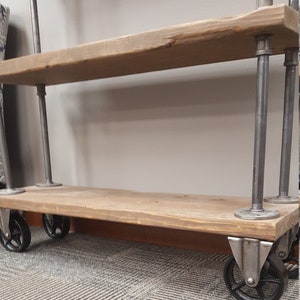 Bookcase with Casters, Bookcase on Wheels, Rustic Bookcase, Wooden Book Shelf, Rustic book shelf, Industrial Furniture, Farmhouse table