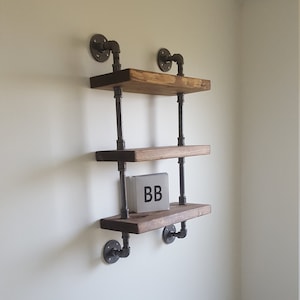 Bathroom wall Decor - Pipe Bathroom Shelf - Tiered Shelf - Steampunk Shelves - Bathroom Shelves - Entryway Shelves - Farmhouse shelves