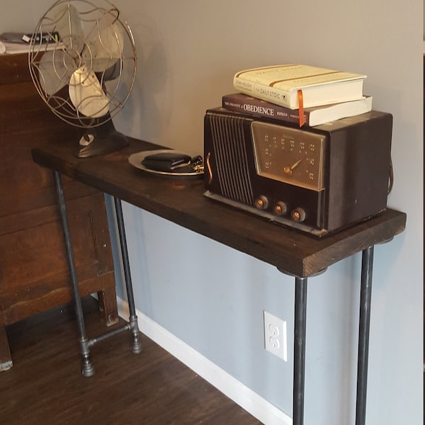 Pipe Entryway Table, Narrow console table, Buffet Table, Reclaimed Wood Table, Accent Table, Long Sofa Table, Entry Hall Table,