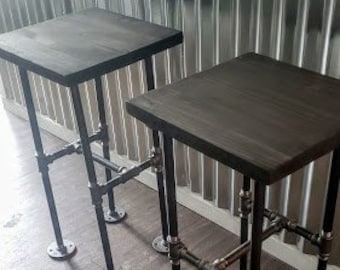 Industrial Pipe Bar Stools, Bar Stools, Counter-height stools, Pub Stools, Wood and Pipe Stools, Urban Seating, Bar Seating,  Table Seating