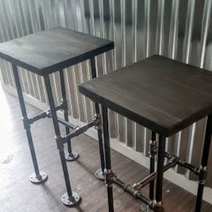 Industrial Pipe Bar Stools, Bar Stools, Counter-height stools, Pub Stools, Wood and Pipe Stools, Urban Seating, Bar Seating,  Table Seating