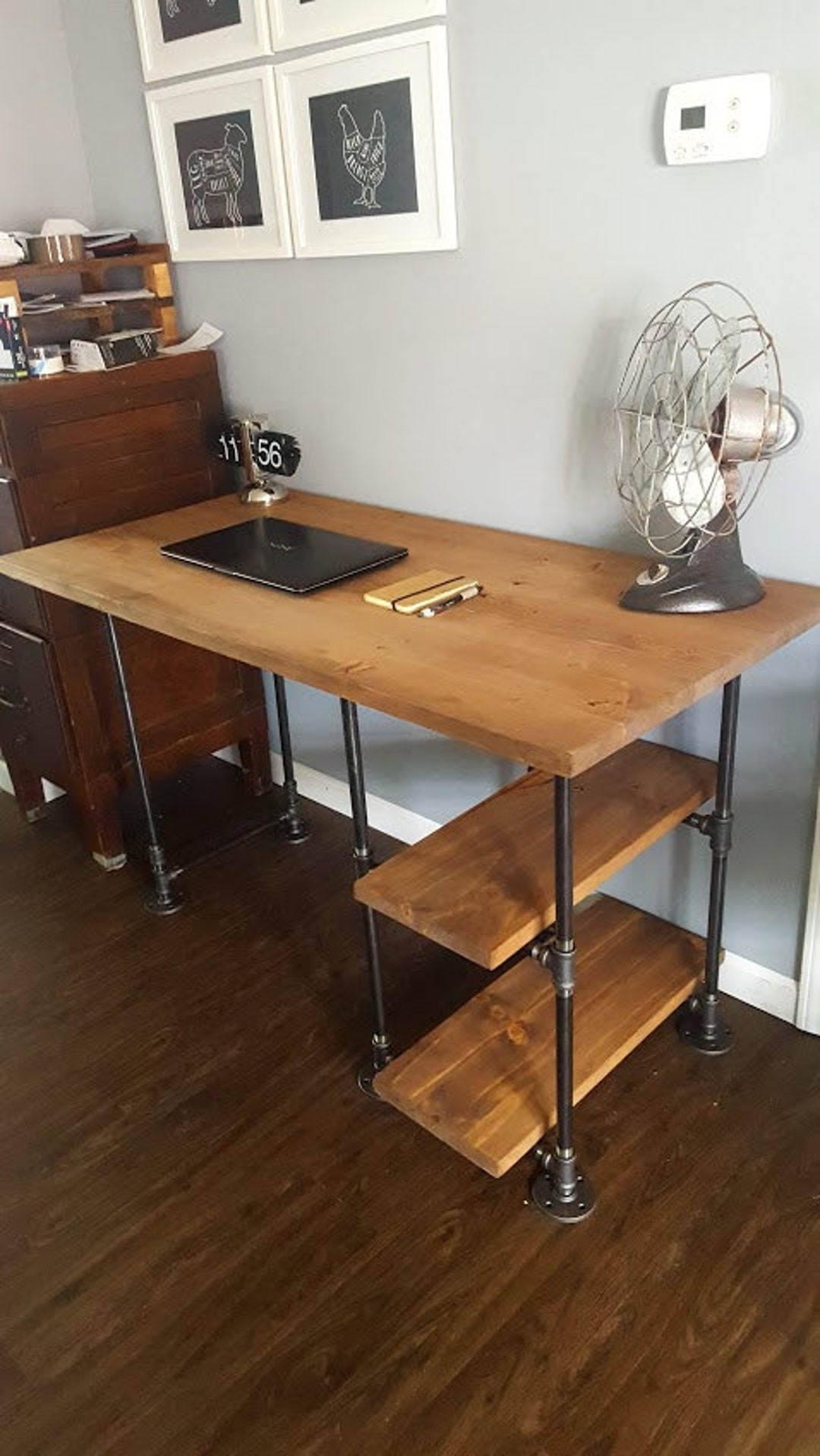 Wood pipe desk deals