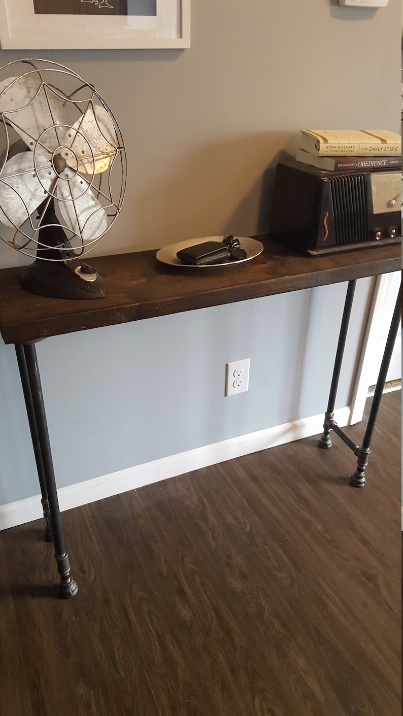 Pipe Entryway Table, Narrow console table, Buffet Table, Reclaimed Wood Table, Accent Table, Long Sofa Table, Entry Hall Table, image 3