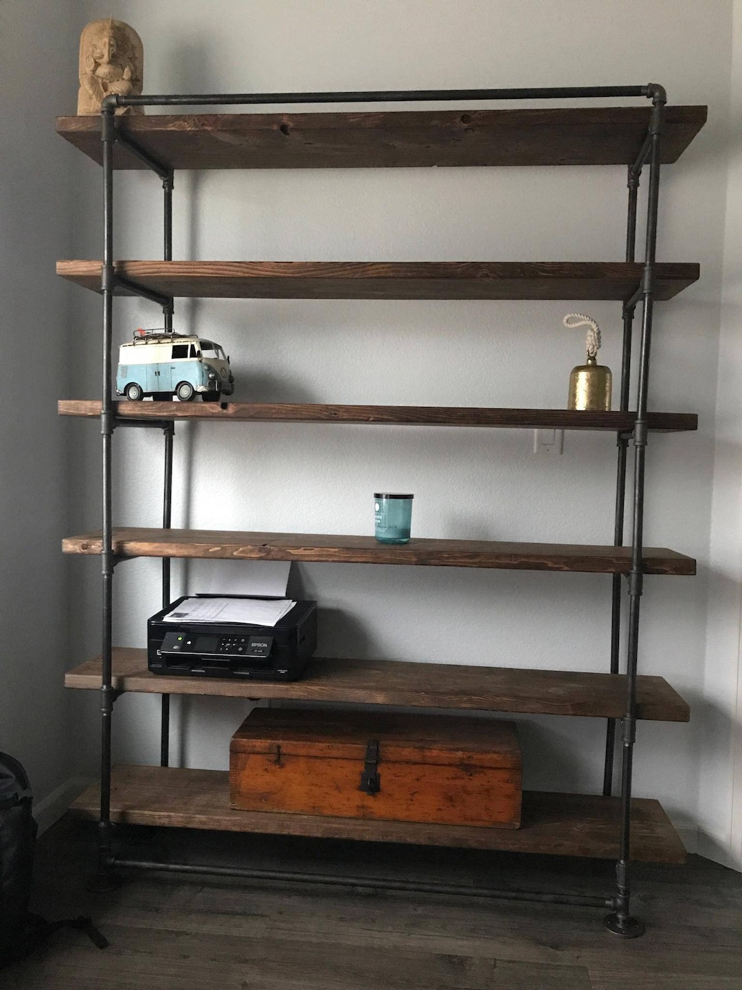 Industrial Metal Reclaimed Wall Unit Bookcase - Home Office