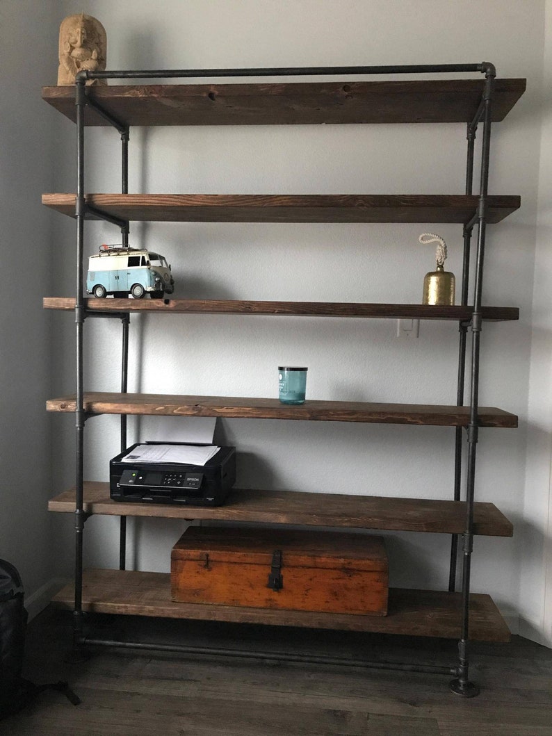 Industrial Metal Reclaimed Wall Unit bookcase - Home Office Bookcase - Rustic Bookshelf - Industrial Furniture