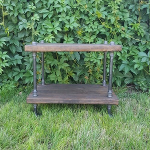 end table, rustic end table, reclaimed wood table, rustic night stand, pipe and wood end table, farmhouse table, Industrial End table