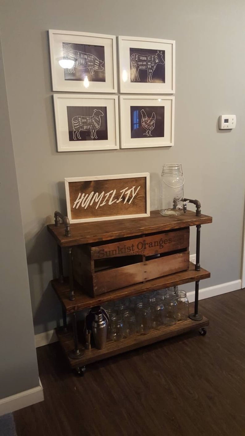 Coffee Cart Coffee Bar Rolling Coffee Stand Kitchen Etsy