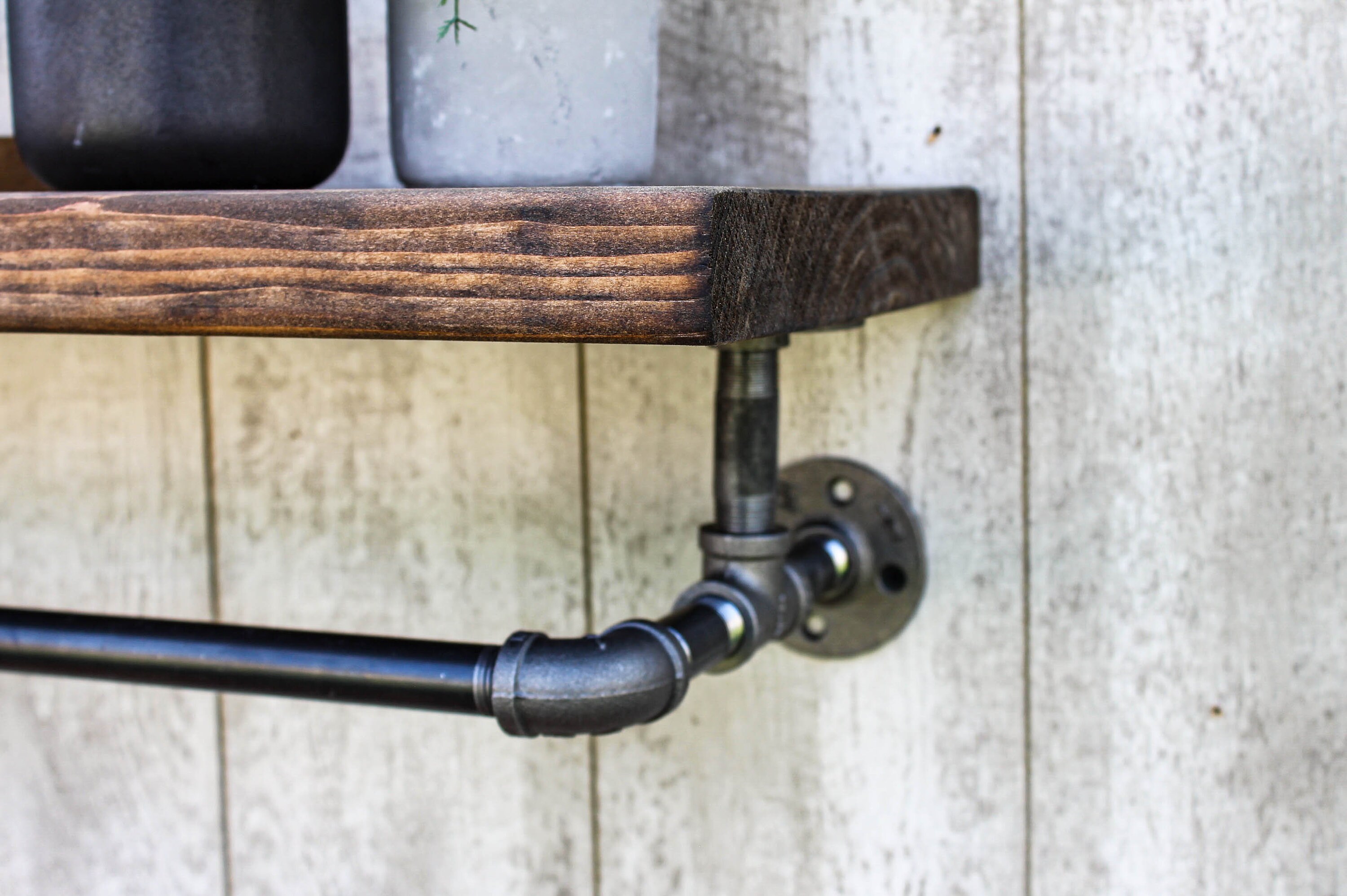 Farmhouse Rustic Mudroom Drying Rack, Modern Laundry Room Rack, Pipe ...