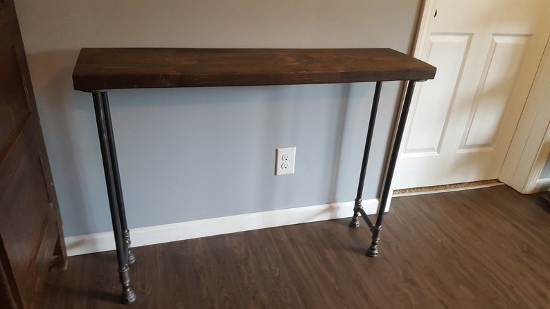 Pipe Entryway Table, Narrow console table, Buffet Table, Reclaimed Wood Table, Accent Table, Long Sofa Table, Entry Hall Table, image 2