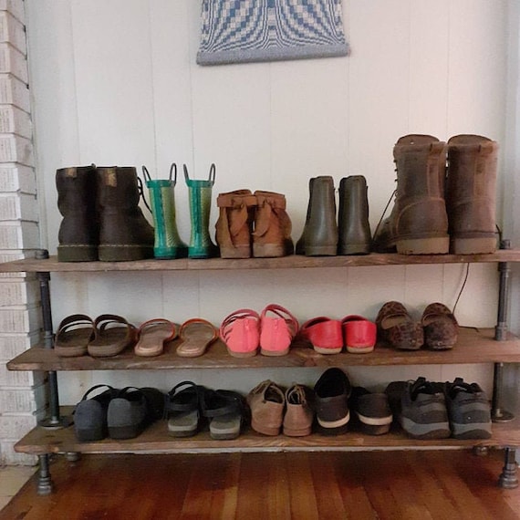 Industrial Shoe Rack, Entryway Organization