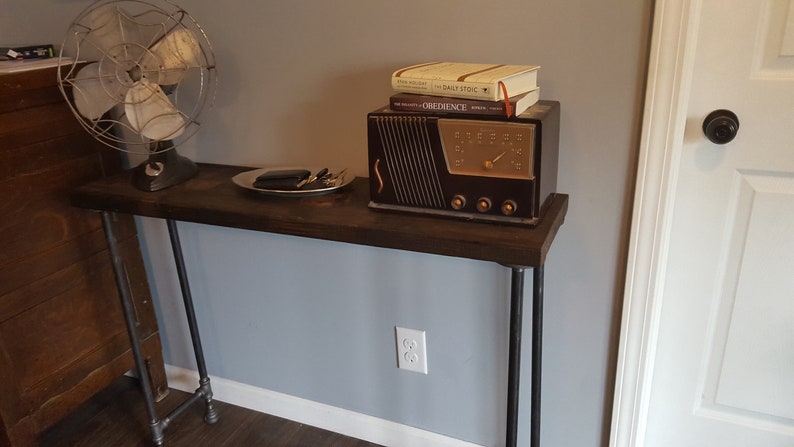 Pipe Entryway Table, Narrow console table, Buffet Table, Reclaimed Wood Table, Accent Table, Long Sofa Table, Entry Hall Table, image 4