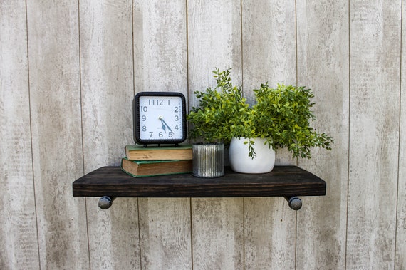 8 x 36 Large Rustic Wood Floating Wall Shelf Gray - American Art Decor