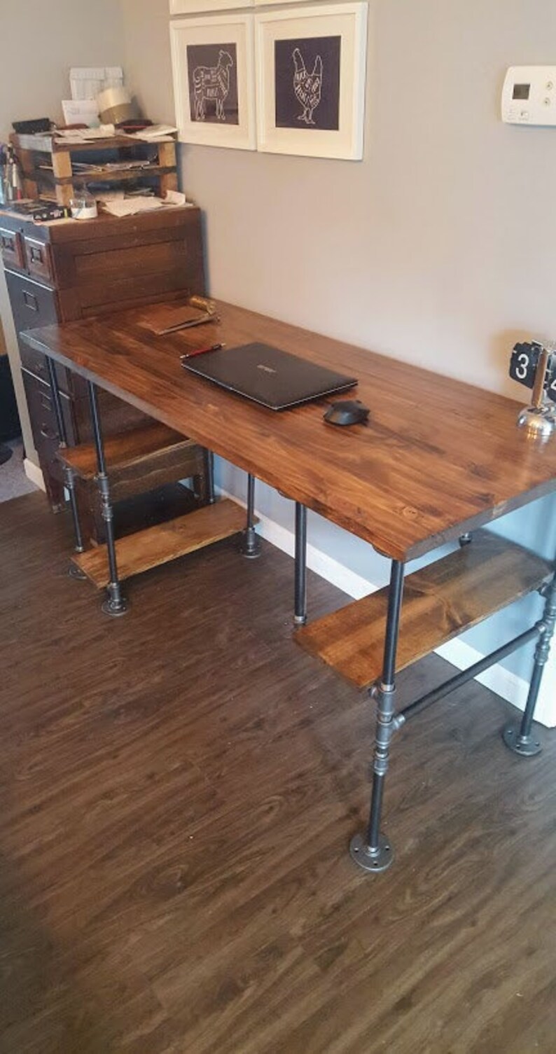 Reclaimed Wood Industrial Desk Home Office Desk Industrial Etsy
