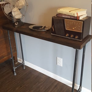 Pipe Entryway Table, Narrow console table, Buffet Table, Reclaimed Wood Table, Accent Table, Long Sofa Table, Entry Hall Table, image 5