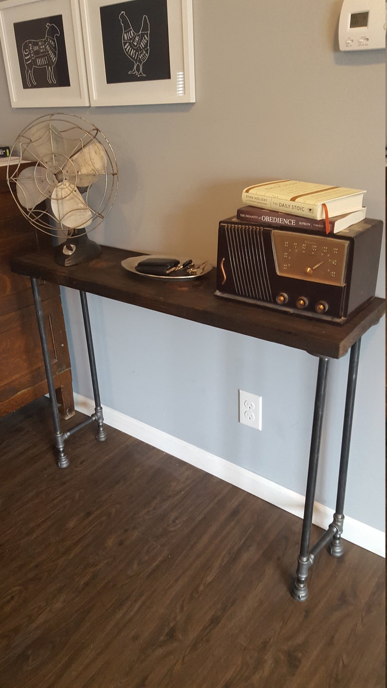 Pipe Entryway Table, Narrow console table, Buffet Table, Reclaimed Wood Table, Accent Table, Long Sofa Table, Entry Hall Table, image 5