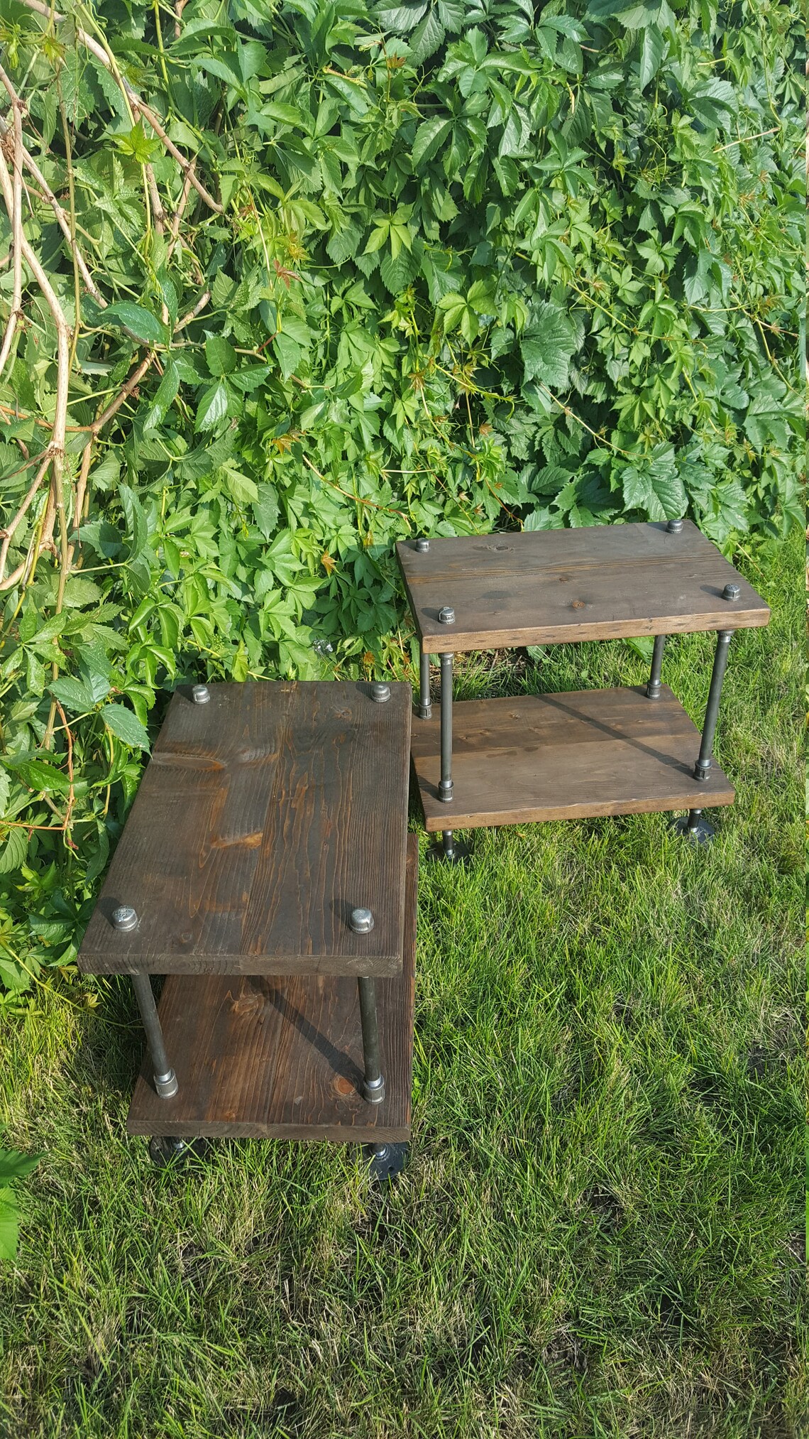 Pair of Reclaimed Wood End Table Rustic End Table Reclaimed Etsy