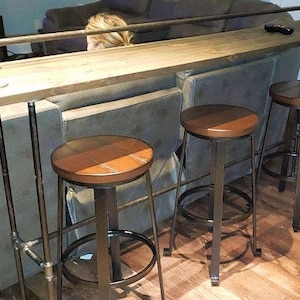 Reclaimed Wood Bar Table, Wood Bar Table, Buffet Table, Reclaimed Wood Table, Long Sofa Table, Entry Hall Table, Industrial Pub Table image 5