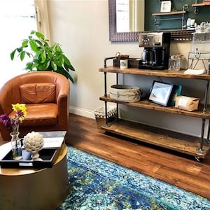 Rolling Cart - Utility Cart - Office Furniture  - Reclaimed Wood - Coffee Cart - Rolling Cart for office - Industrial Cart - Roll-away cart