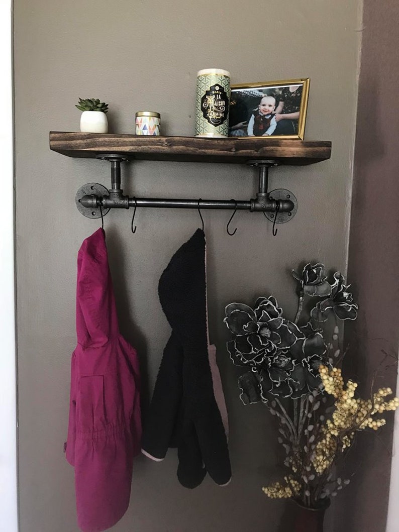 Entryway Pipe Shelf Coat Rack Coat Rack With Shelf Etsy