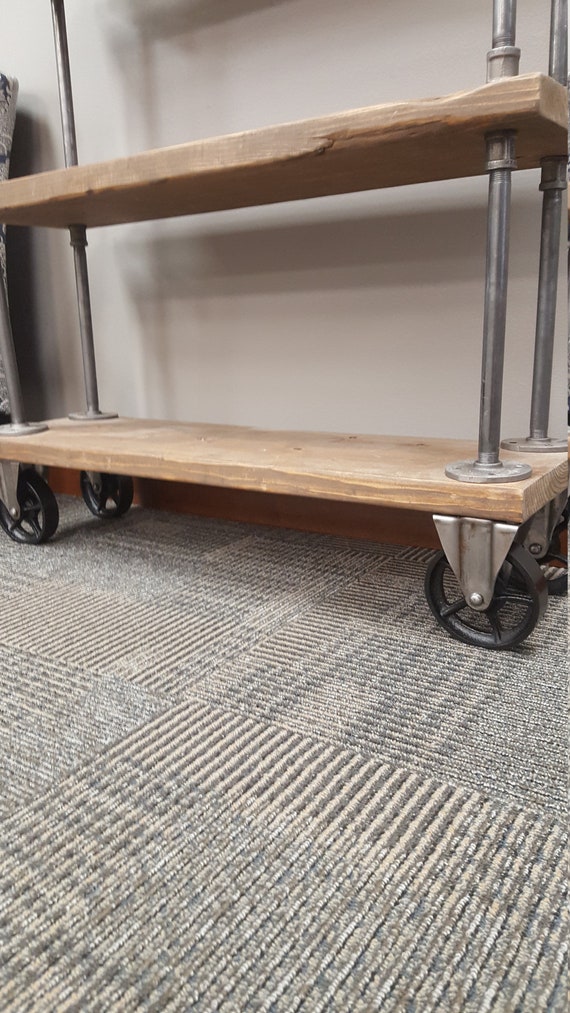 Wheels Rustic Bookcase | Etsy