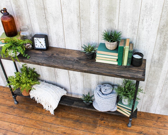 Narrow Entryway Table With Shelf Buffet Table Reclaimed Wood