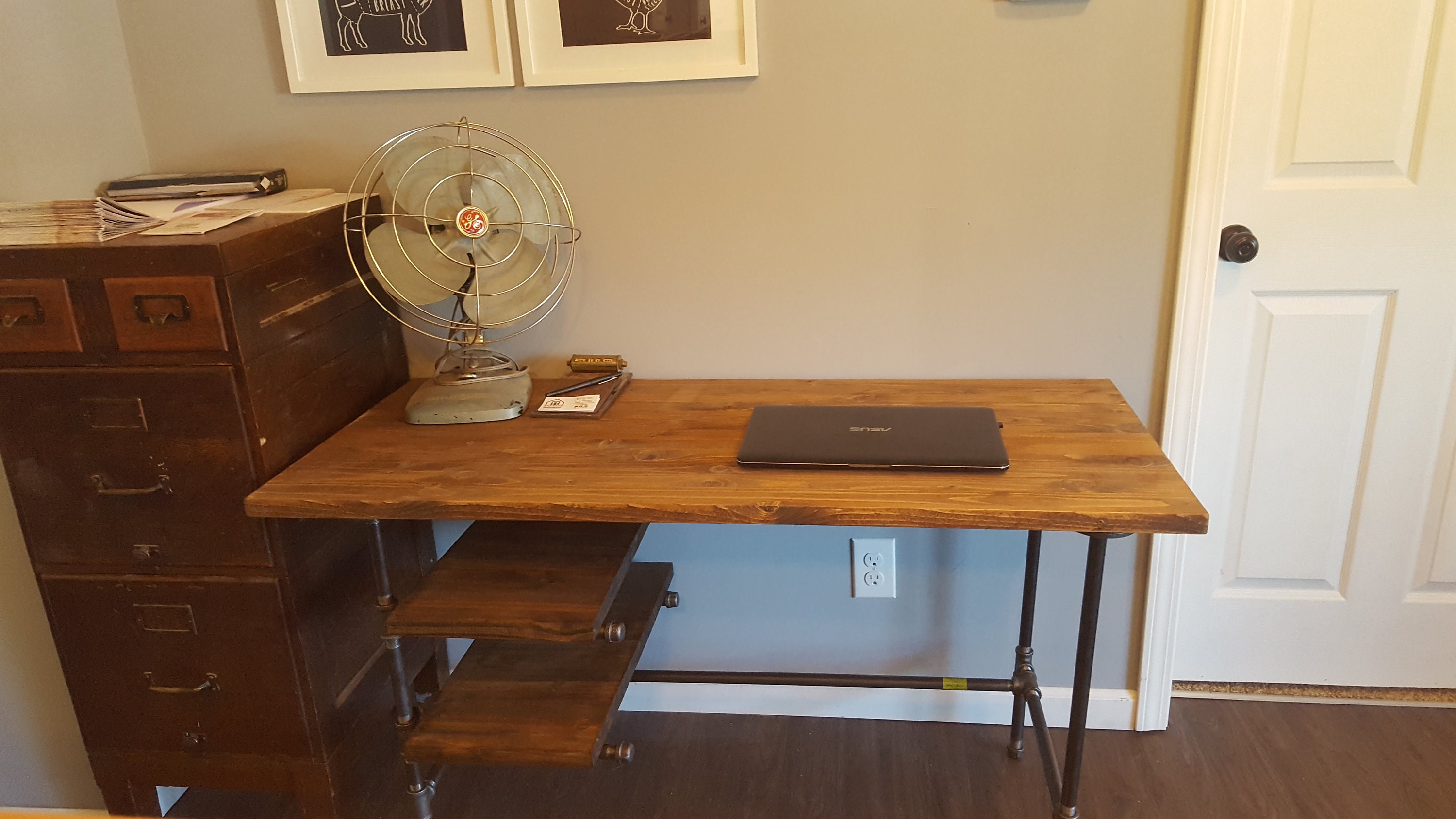 Pipe desk with drawers deals