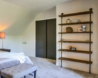 Reclaimed wood shelf -  Urban Wood - Storage Shelves - Bookcase - Wood Shelves- - Metal Bookcase - Pipe Shelf - Bar Shelves  - Steampunk