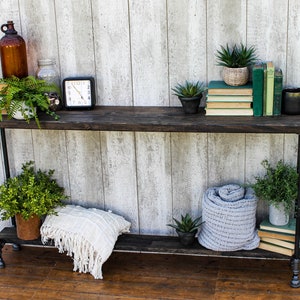 Narrow entryway table with shelf, Buffet Table, Reclaimed Wood Table, Accent Table, Long Sofa Table, Entry Hall Table, sofa table